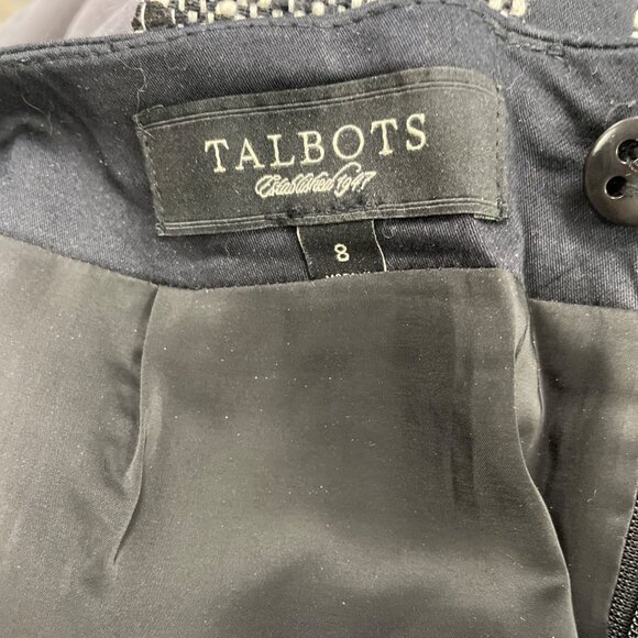 Talbots Black & White Tweed Two-Piece Suit With Skirt & Button-Up Jacket Sz 8 - Picture 10 of 13